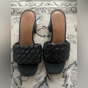A New Day Black Woven Heeled Sandals